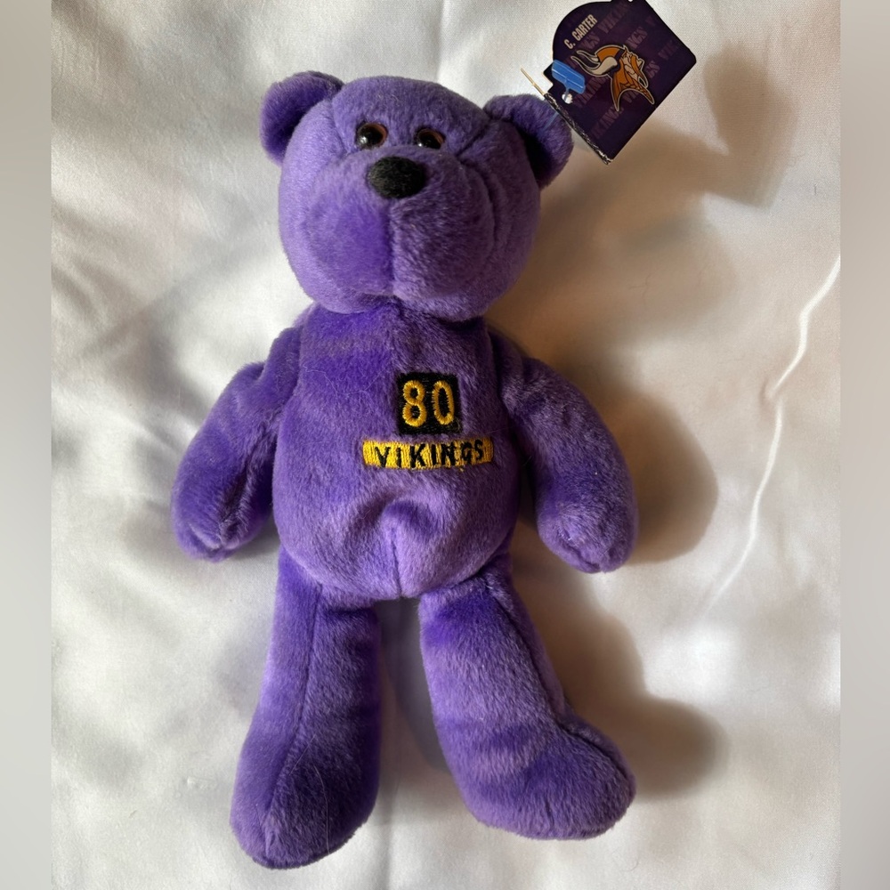 Purple Vikings Plush Bear Chris Carter NWT